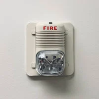 A firealarm siren. Fire alarm systems, installed and maintained by Marentette Electric.