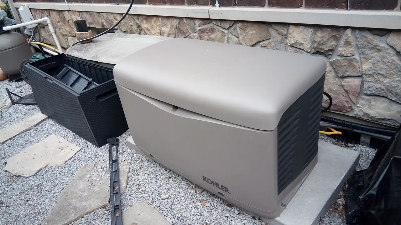 A residential automatic backup generator installation. 20kW 240V installed by Marentette Electric Ltd.