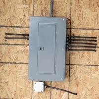 A newly upgraded breaker panel, ready for service connection. 